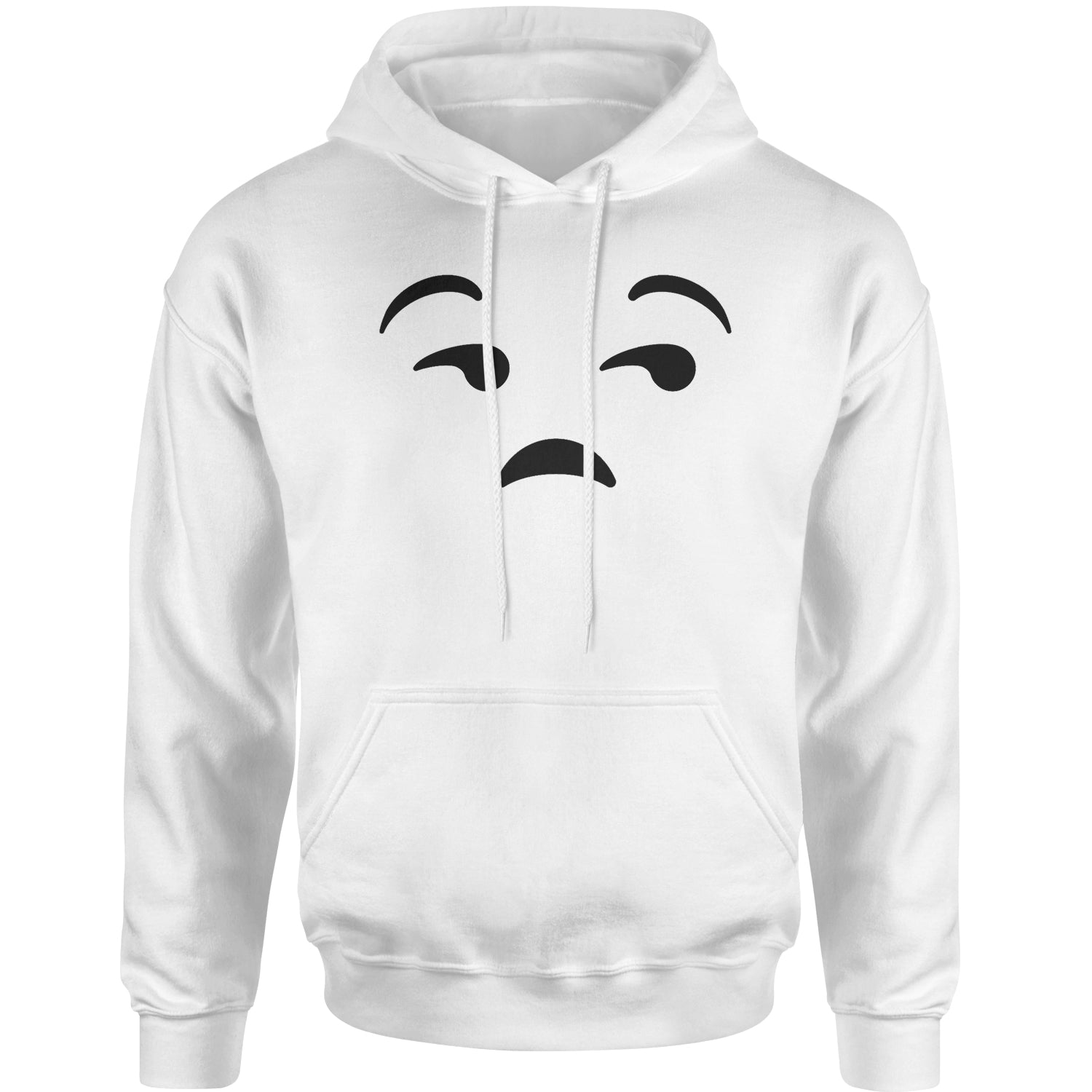 Emoticon Whatever Smile Face Adult Hoodie Sweatshirt cosplay, costume, dress, emoji, emote, face, halloween, smiley, up, yellow by Expression Tees
