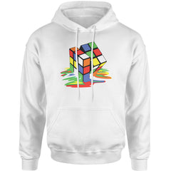 Melting Multi-Colored Cube Adult Hoodie Sweatshirt gamer, gaming, nerd, shirt by Expression Tees