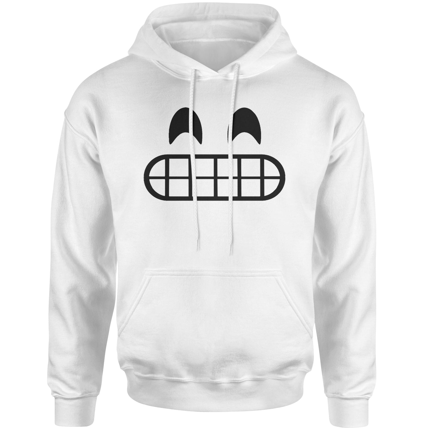 Emoticon Grinning Smile Face Adult Hoodie Sweatshirt cosplay, costume, dress, emoji, emote, face, halloween, smiley, up, yellow by Expression Tees