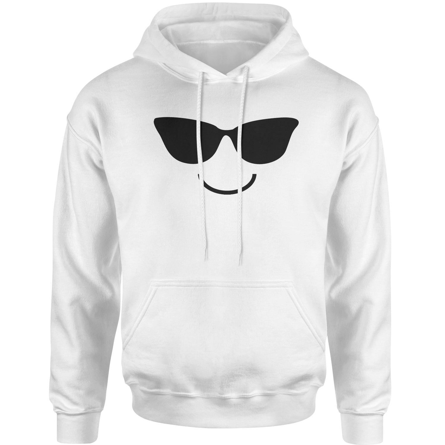 Emoticon Sunglasses Smile Face Adult Hoodie Sweatshirt cosplay, costume, dress, emoji, emote, face, halloween, smiley, up, yellow by Expression Tees