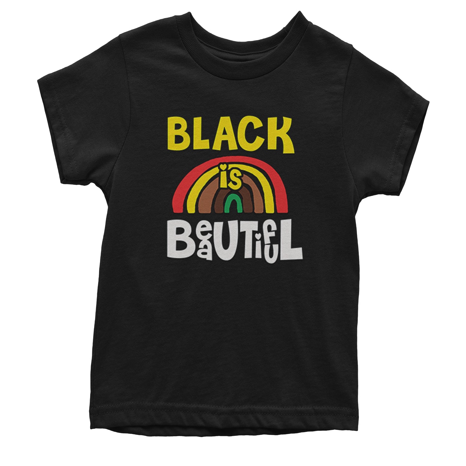 Black Is Beautiful Rainbow Youth T-shirt african, africanamerican, american, black, blackpride, blm, harriet, king, lives, luther, malcolm, march, martin, matter, parks, protest, rosa, tubman, x by Expression Tees