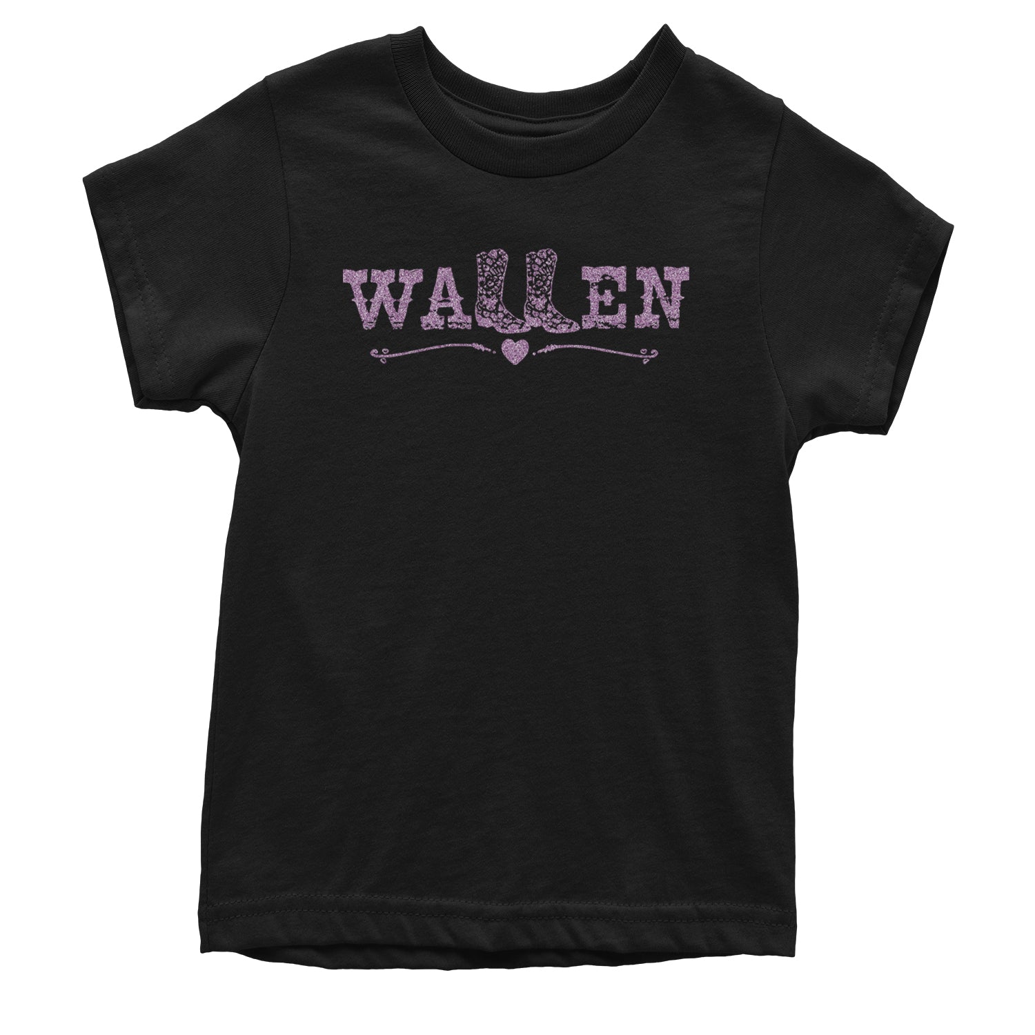 Glitter Wallen Cowgirl Boots Country Music Western Youth T-shirt