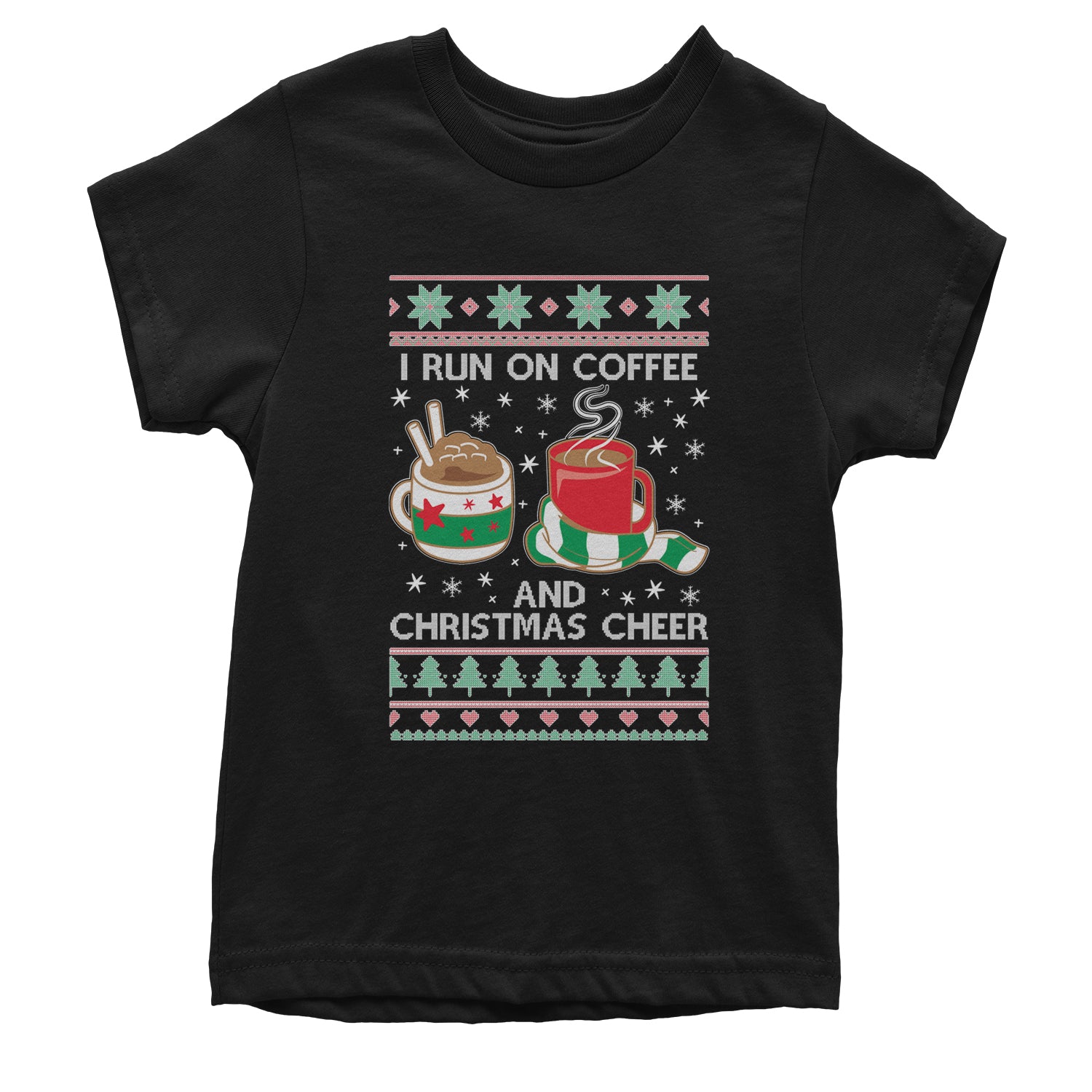 I Run On Coffee And Christmas Cheer Youth T-shirt christmas, sweater, sweatshirt, ugly by Expression Tees