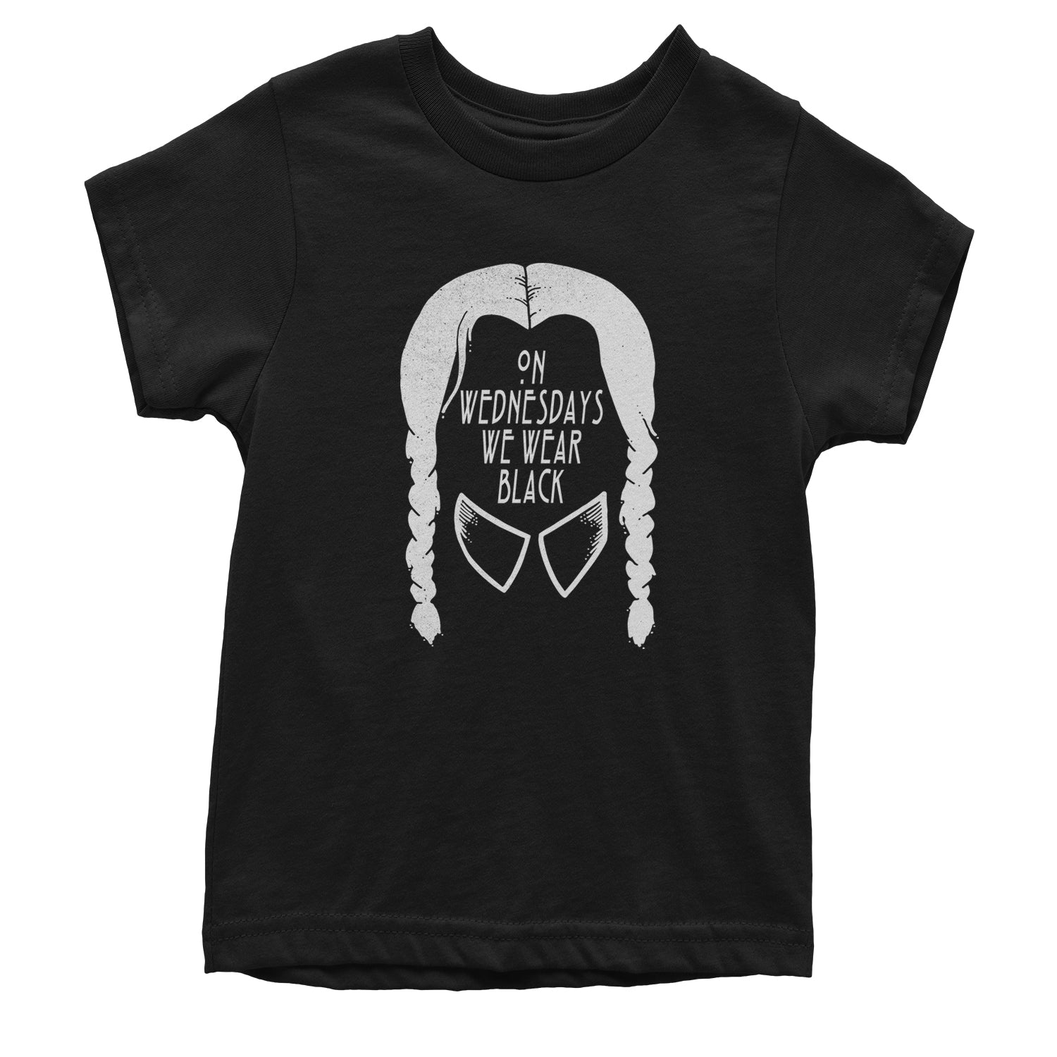 On Wednesdays, We Wear Black Youth T-shirt addams, family, gomez, morticia, pugsly, ricci, Wednesday by Expression Tees