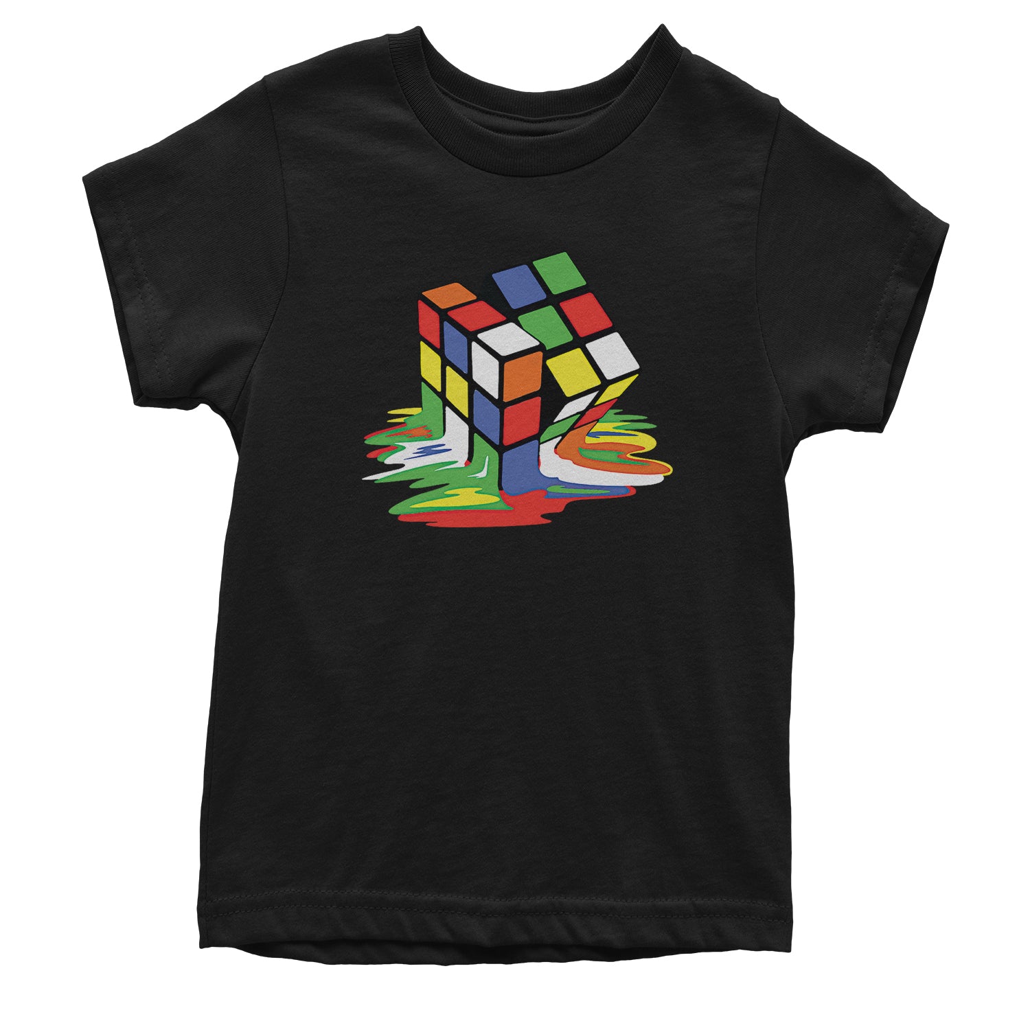 Melting Multi-Colored Cube Youth T-shirt gamer, gaming, nerd, shirt by Expression Tees