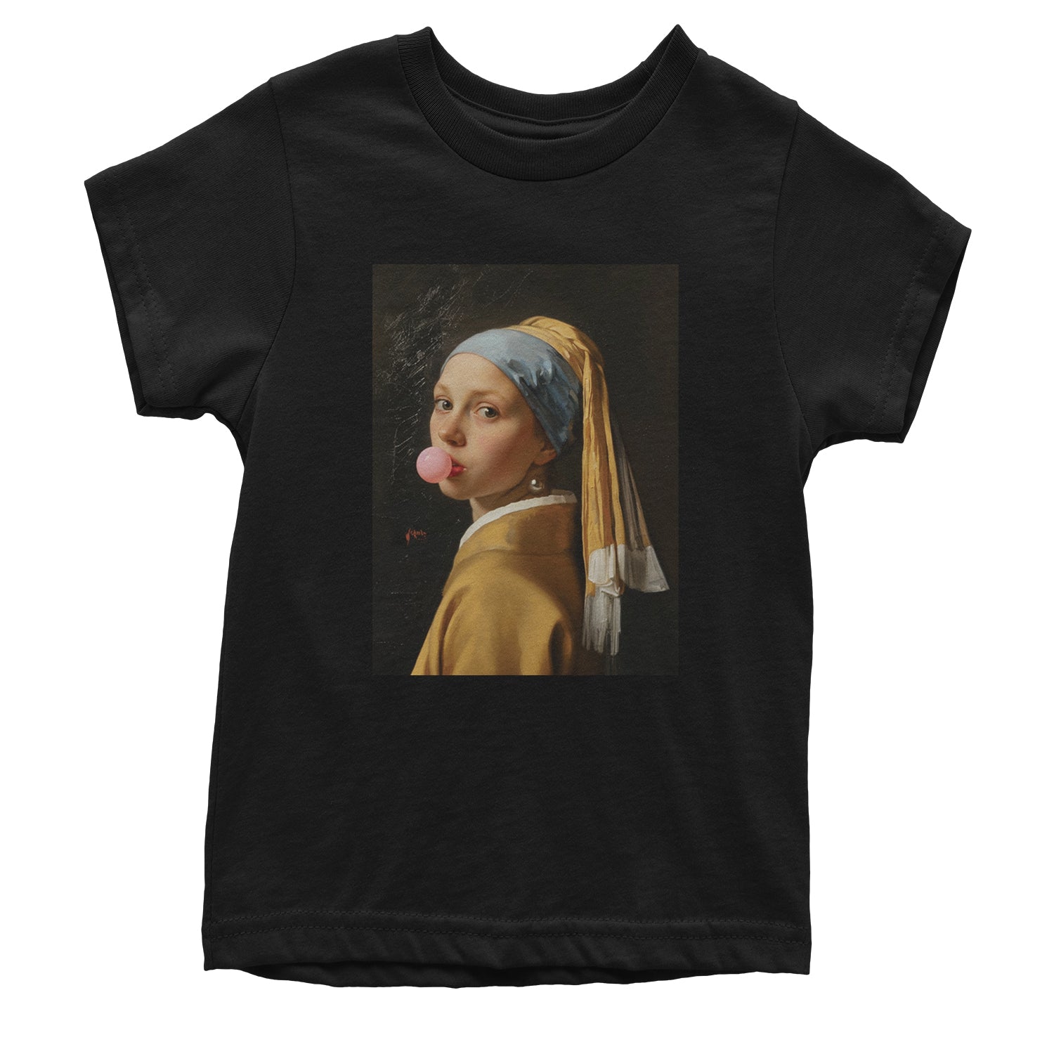 Girl with a Pearl Earring Bubble Gum Contemporary Art Youth T-shirt