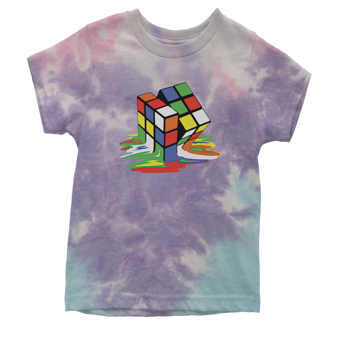 Melting Multi-Colored Cube Youth T-shirt gamer, gaming, nerd, shirt by Expression Tees