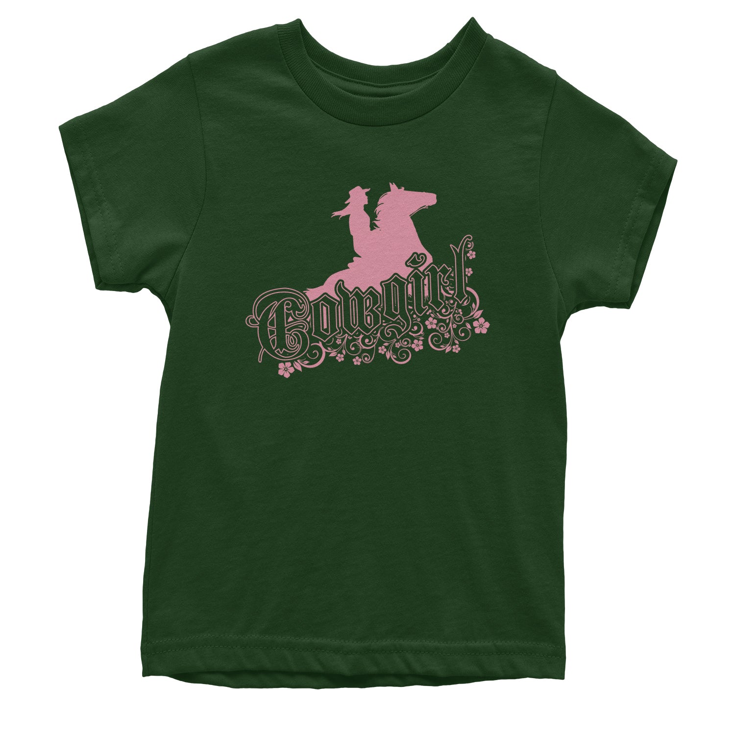 Cowgirl Riding A Horse Youth T-shirt country, daughter, farmers, girl, horses by Expression Tees