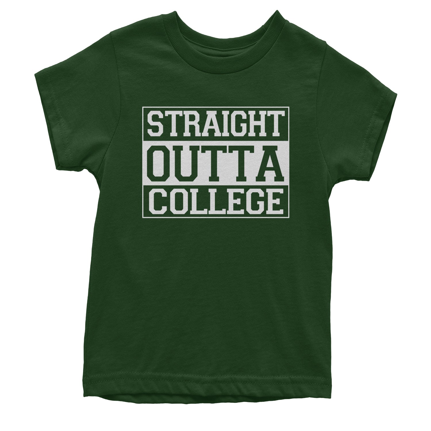 Straight Outta College Youth T-shirt 2017, 2018, 2019, and, cap, class, for, gift, gown, graduate, graduation, of by Expression Tees
