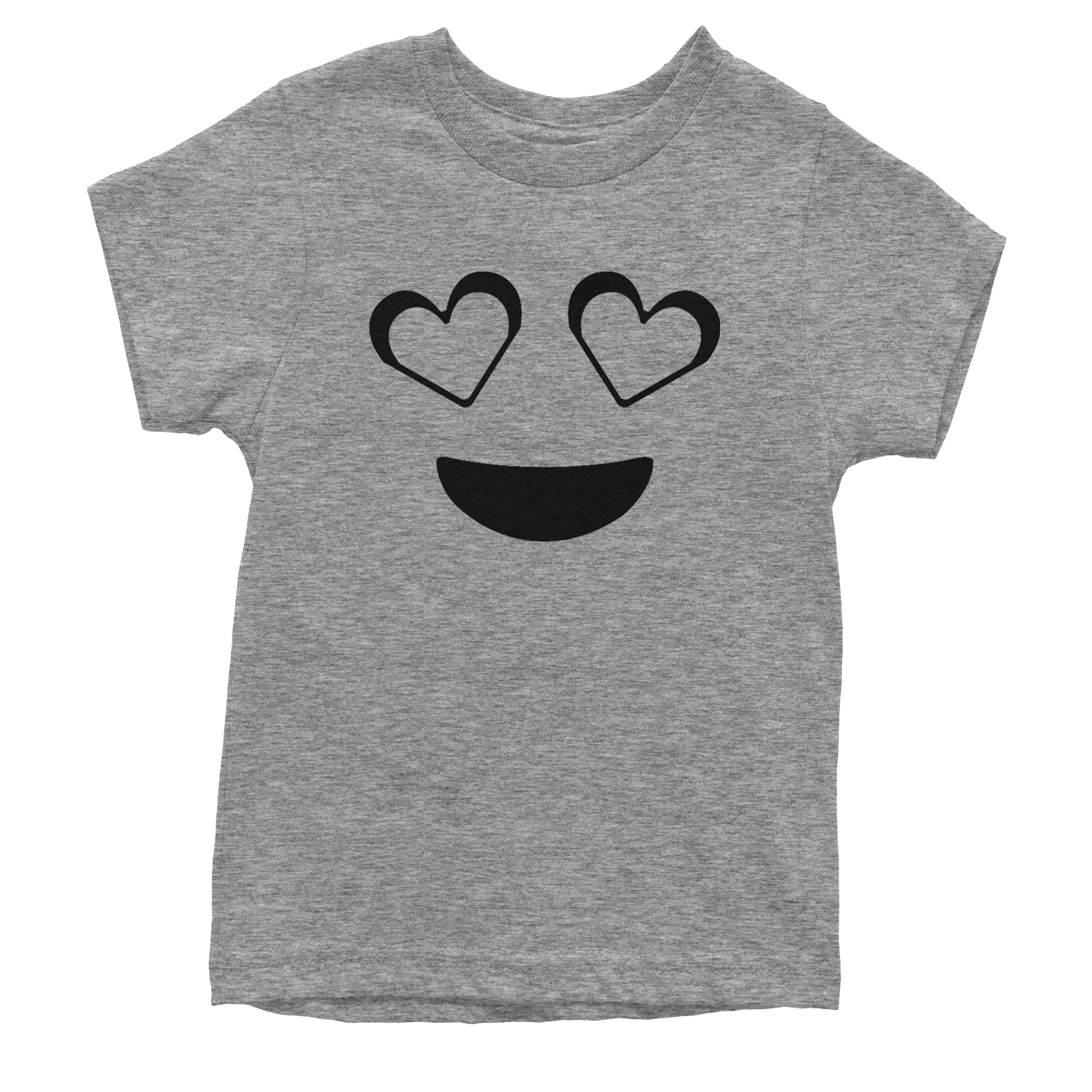 Emoticon Heart Eyes Smile Face Youth T-shirt cosplay, costume, dress, emoji, emote, face, halloween, Smile, up, yellow by Expression Tees