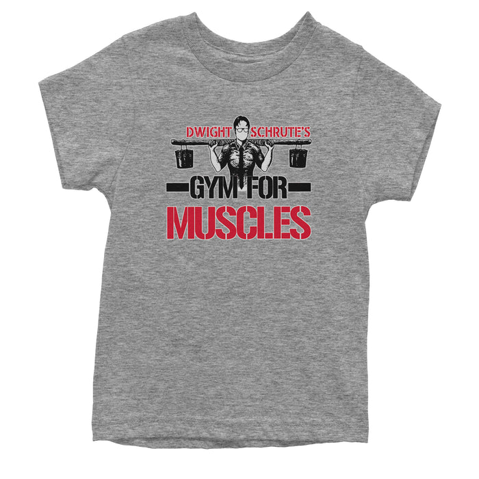 Dwight Schrute Gym For Muscles Office Workout Youth T-shirt