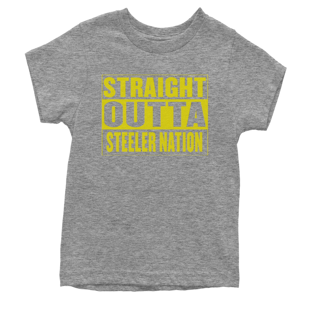 Straight Outta Steeler Nation Football  Youth T-shirt