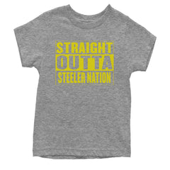 Straight Outta Steeler Nation Football  Youth T-shirt