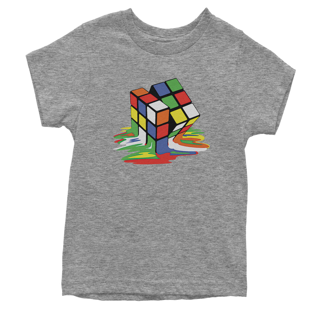 Melting Multi-Colored Cube Youth T-shirt gamer, gaming, nerd, shirt by Expression Tees