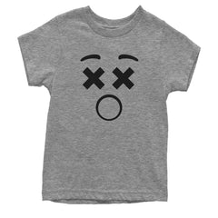 Emoticon XX Eyes Smile Face graphic on Kids' Heavyweight Cotton T-Shirt in Yellow