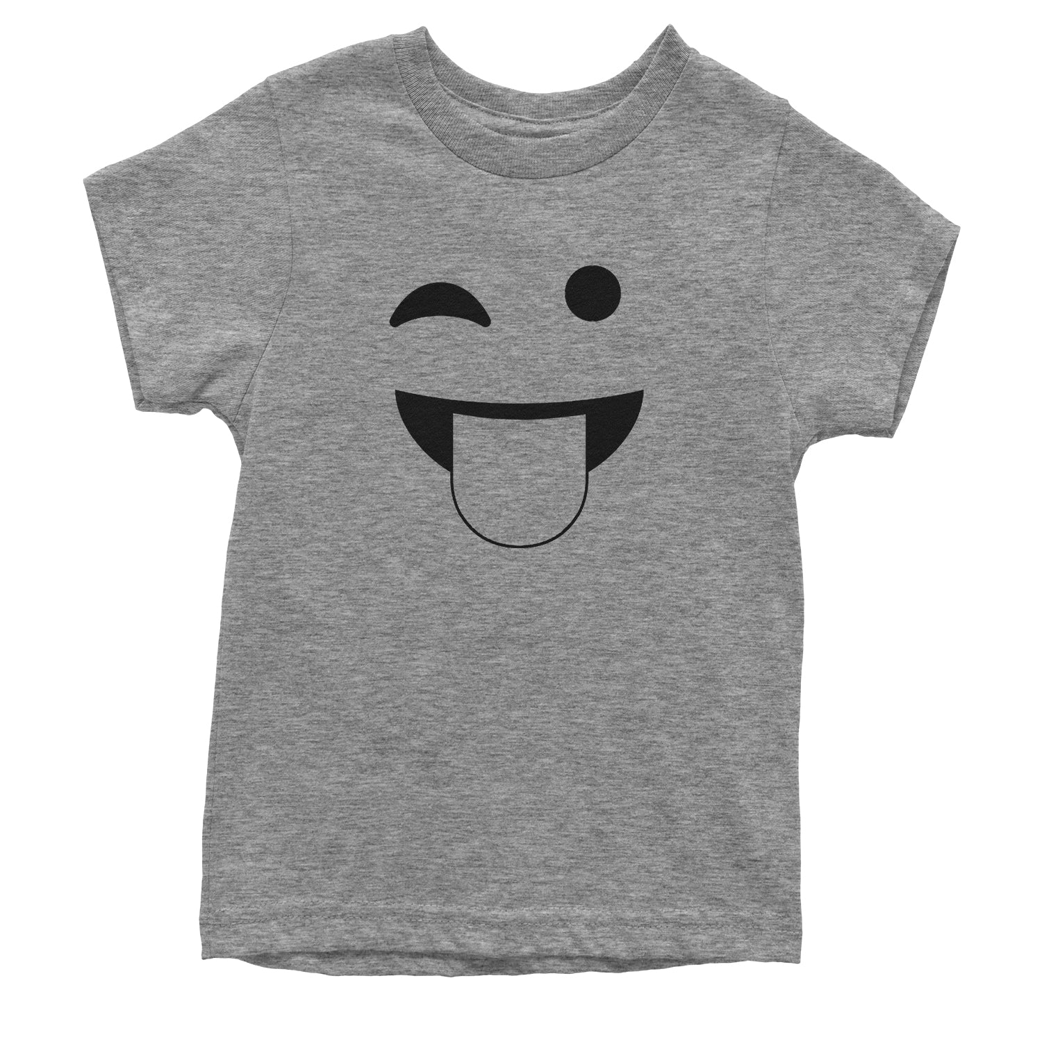 Emoticon Tongue Hanging Out Smile Face Youth T-shirt cosplay, costume, dress, emoji, emote, face, halloween, smiley, up, yellow by Expression Tees