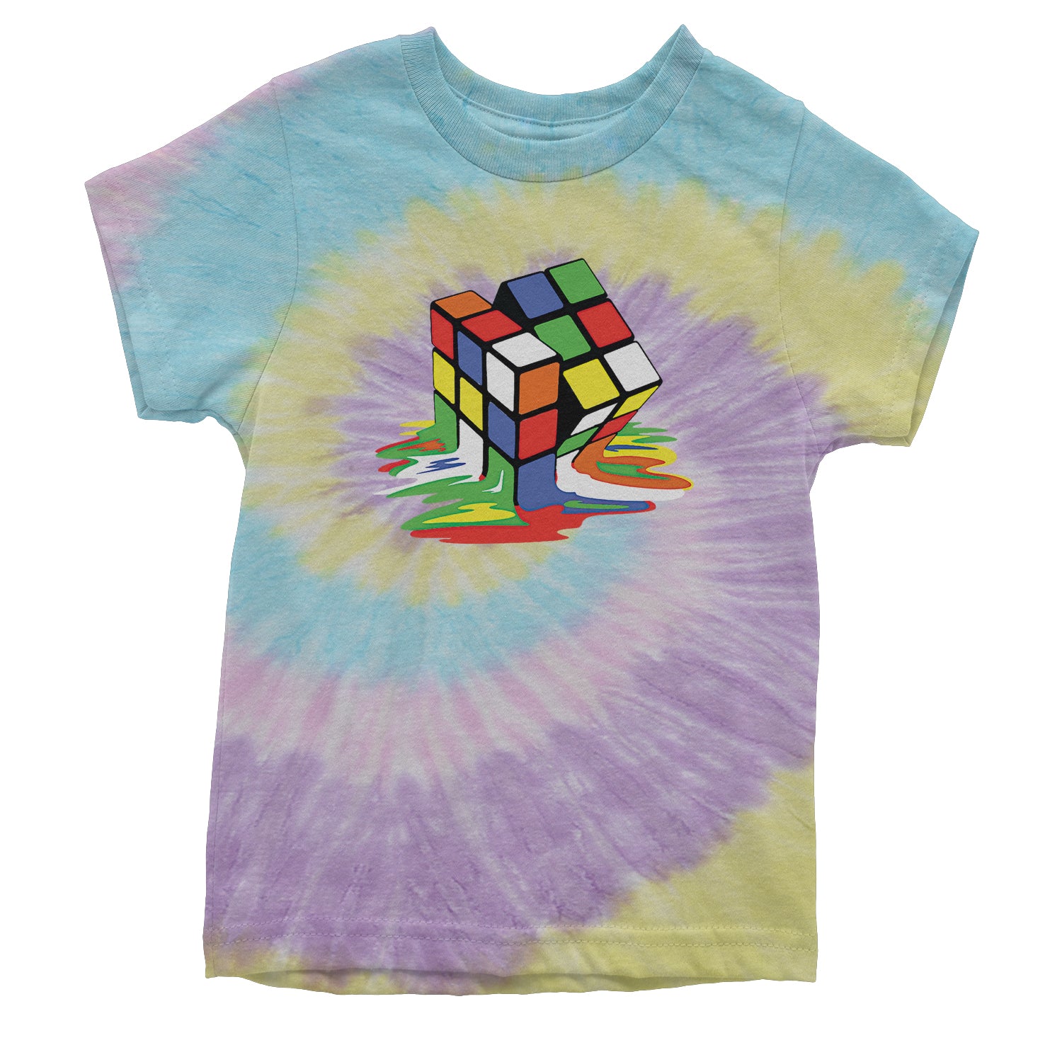Melting Multi-Colored Cube Youth T-shirt gamer, gaming, nerd, shirt by Expression Tees