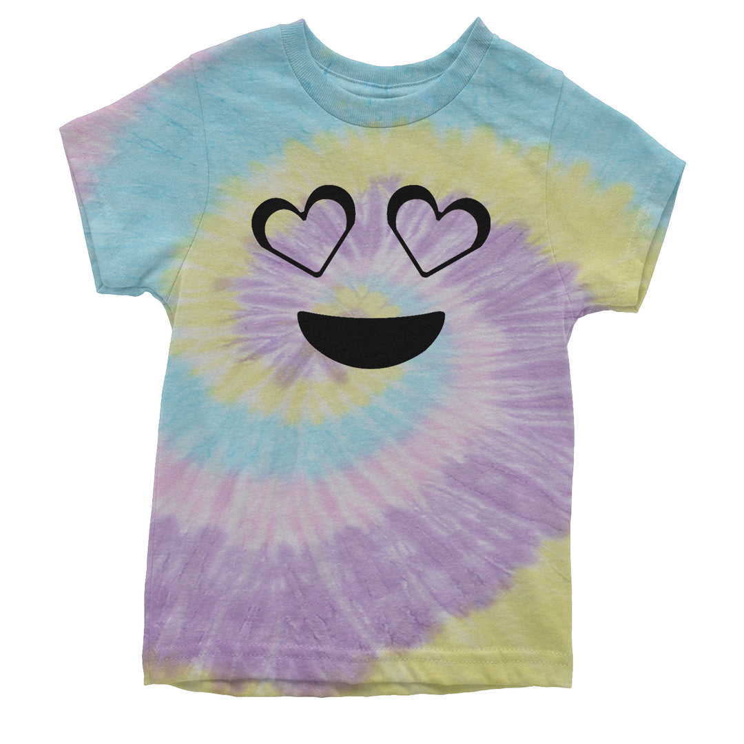 Emoticon Heart Eyes Smile Face Youth T-shirt cosplay, costume, dress, emoji, emote, face, halloween, Smile, up, yellow by Expression Tees
