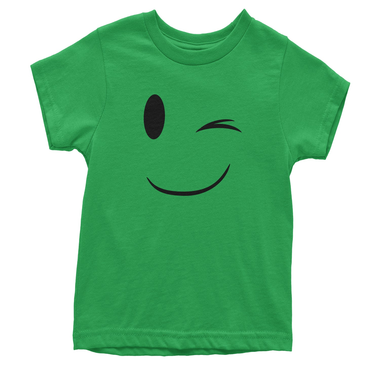 Emoticon Winking Smile Face Youth T-shirt cosplay, costume, dress, emoji, emote, face, halloween, smiley, up, yellow by Expression Tees