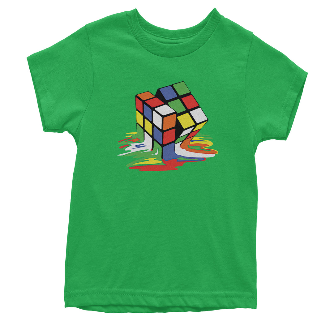 Melting Multi-Colored Cube Youth T-shirt gamer, gaming, nerd, shirt by Expression Tees