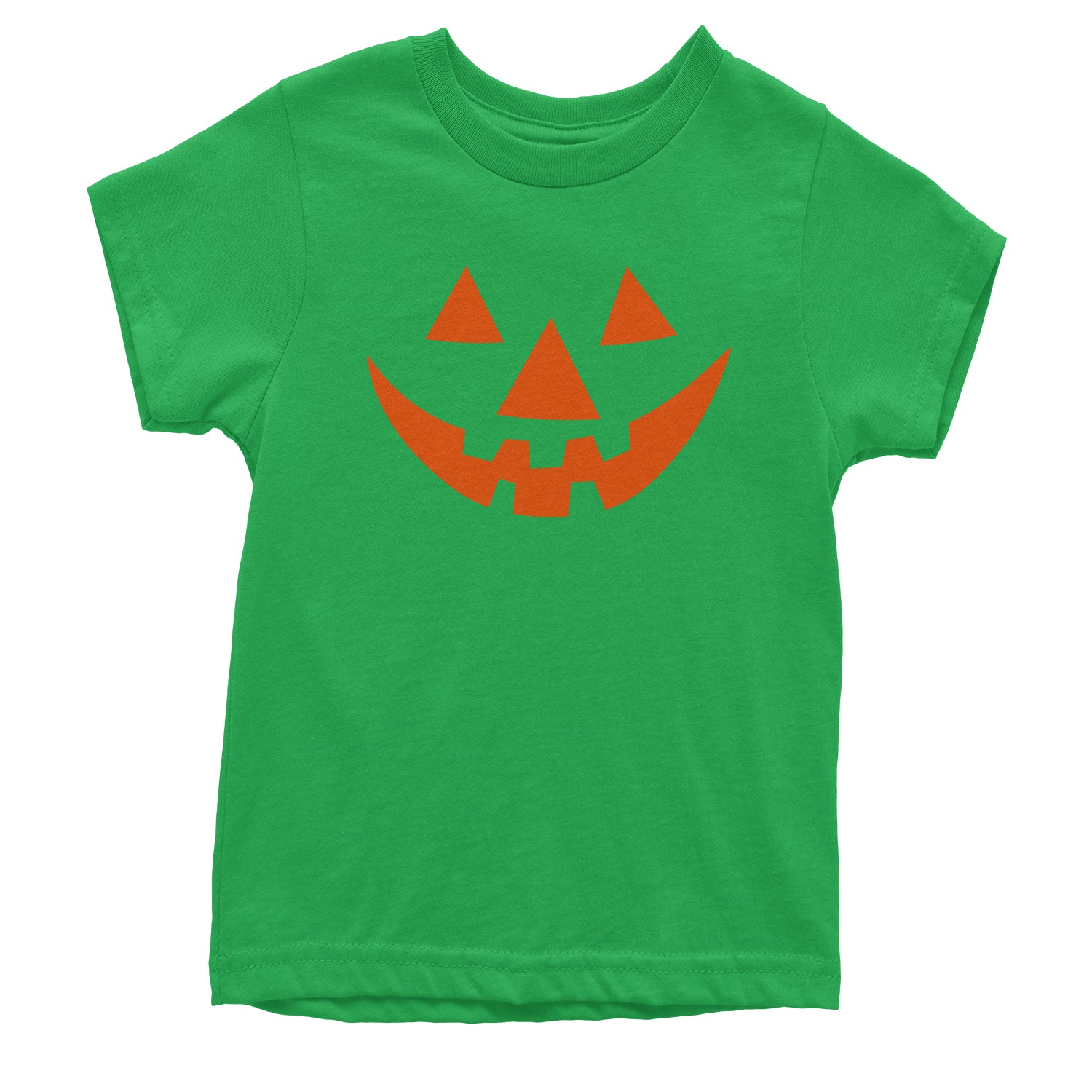 Pumpkin Face (Orange Print) Youth T-shirt costume, dress, dressup, eve, halloween, hallows, jackolantern, party, up by Expression Tees