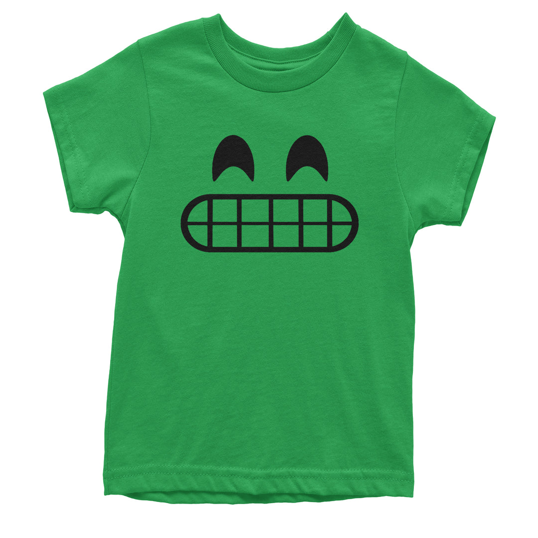 Emoticon Grinning Smile Face Youth T-shirt cosplay, costume, dress, emoji, emote, face, halloween, smiley, up, yellow by Expression Tees