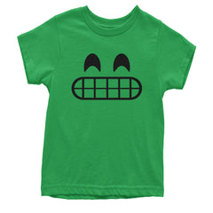 Emoticon Grinning Smile Face Youth T-shirt cosplay, costume, dress, emoji, emote, face, halloween, smiley, up, yellow by Expression Tees
