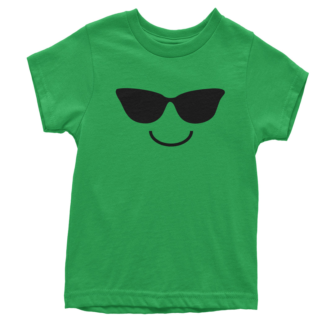 Emoticon Sunglasses Smile Face Youth T-shirt cosplay, costume, dress, emoji, emote, face, halloween, smiley, up, yellow by Expression Tees