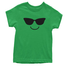 Emoticon Sunglasses Smile Face Youth T-shirt cosplay, costume, dress, emoji, emote, face, halloween, smiley, up, yellow by Expression Tees