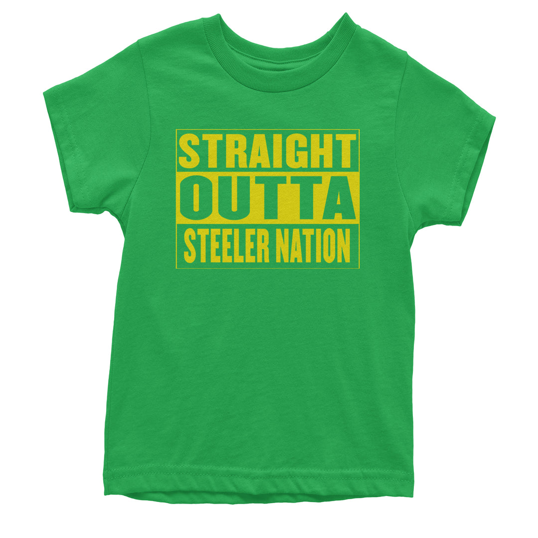Straight Outta Steeler Nation Football  Youth T-shirt