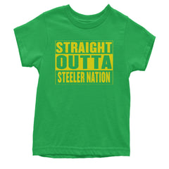 Straight Outta Steeler Nation Football  Youth T-shirt