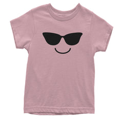 Emoticon Sunglasses Smile Face Youth T-shirt cosplay, costume, dress, emoji, emote, face, halloween, smiley, up, yellow by Expression Tees