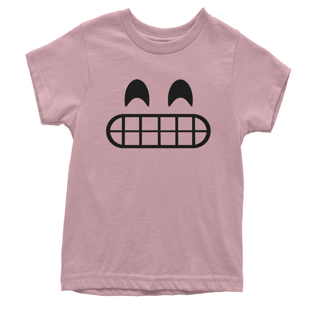 Emoticon Grinning Smile Face Youth T-shirt cosplay, costume, dress, emoji, emote, face, halloween, smiley, up, yellow by Expression Tees