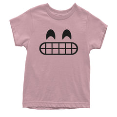 Emoticon Grinning Smile Face Youth T-shirt cosplay, costume, dress, emoji, emote, face, halloween, smiley, up, yellow by Expression Tees