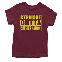 Straight Outta Steeler Nation Football  Youth T-shirt