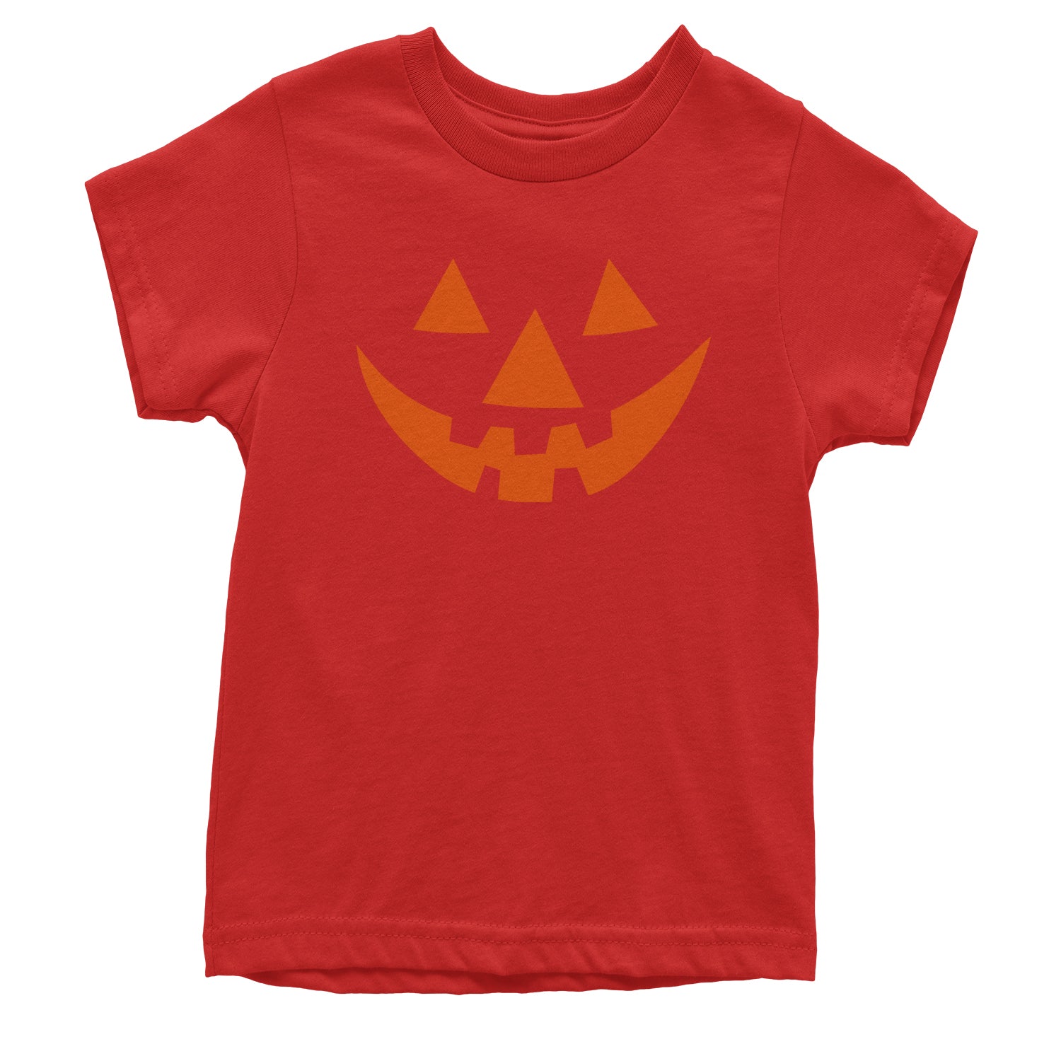 Pumpkin Face (Orange Print) Youth T-shirt costume, dress, dressup, eve, halloween, hallows, jackolantern, party, up by Expression Tees