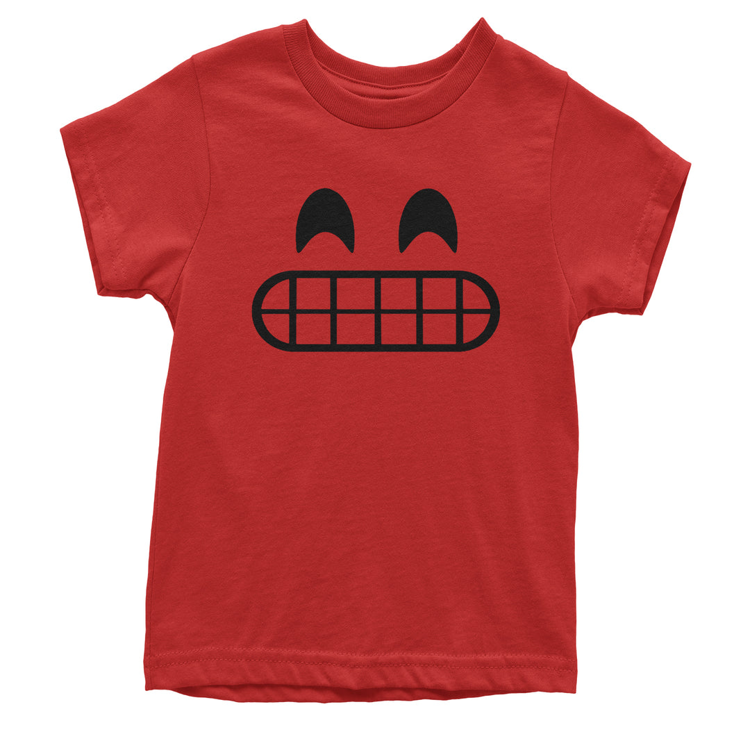Emoticon Grinning Smile Face Youth T-shirt cosplay, costume, dress, emoji, emote, face, halloween, smiley, up, yellow by Expression Tees