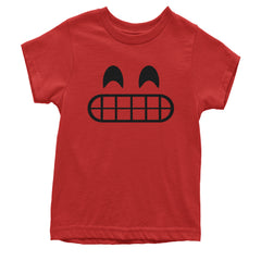 Emoticon Grinning Smile Face Youth T-shirt cosplay, costume, dress, emoji, emote, face, halloween, smiley, up, yellow by Expression Tees