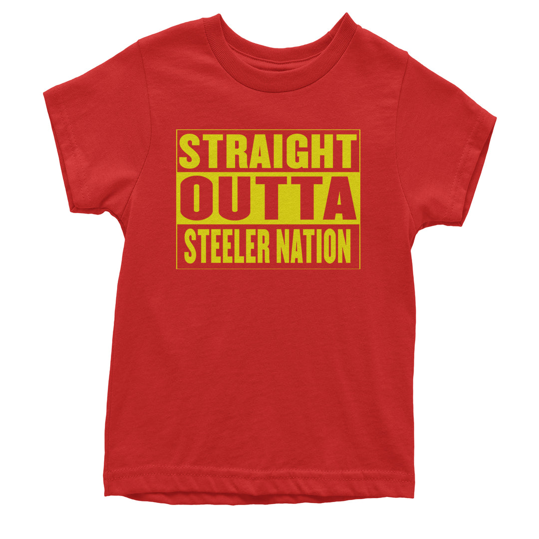 Straight Outta Steeler Nation Football  Youth T-shirt