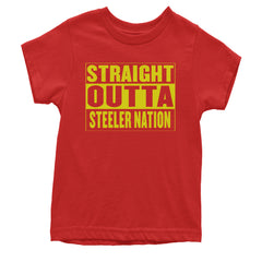 Straight Outta Steeler Nation Football  Youth T-shirt