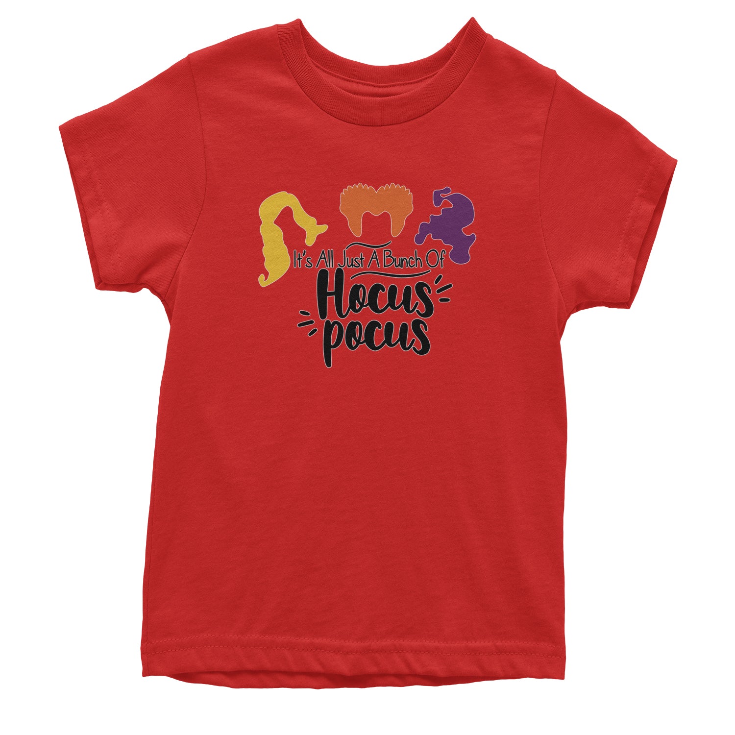 It's Just A Bunch Of Hocus Pocus Youth T-shirt descendants, enchanted, eve, hallows, hocus, or, pocus, sanderson, sisters, treat, trick, witches by Expression Tees