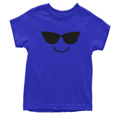 Emoticon Sunglasses Smile Face Youth T-shirt cosplay, costume, dress, emoji, emote, face, halloween, smiley, up, yellow by Expression Tees