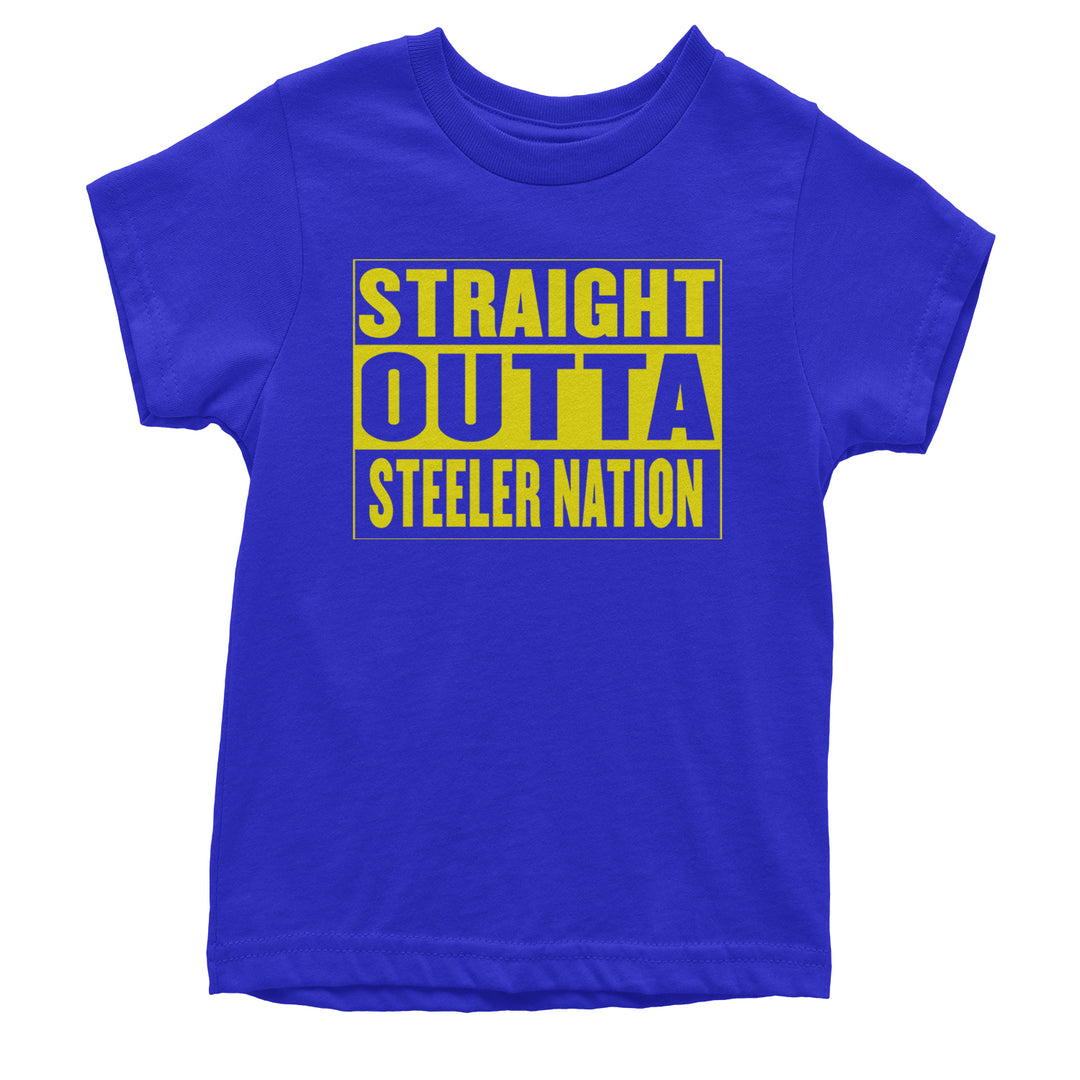 Straight Outta Steeler Nation Football  Youth T-shirt