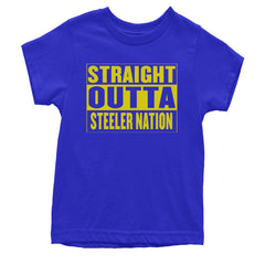 Straight Outta Steeler Nation Football  Youth T-shirt