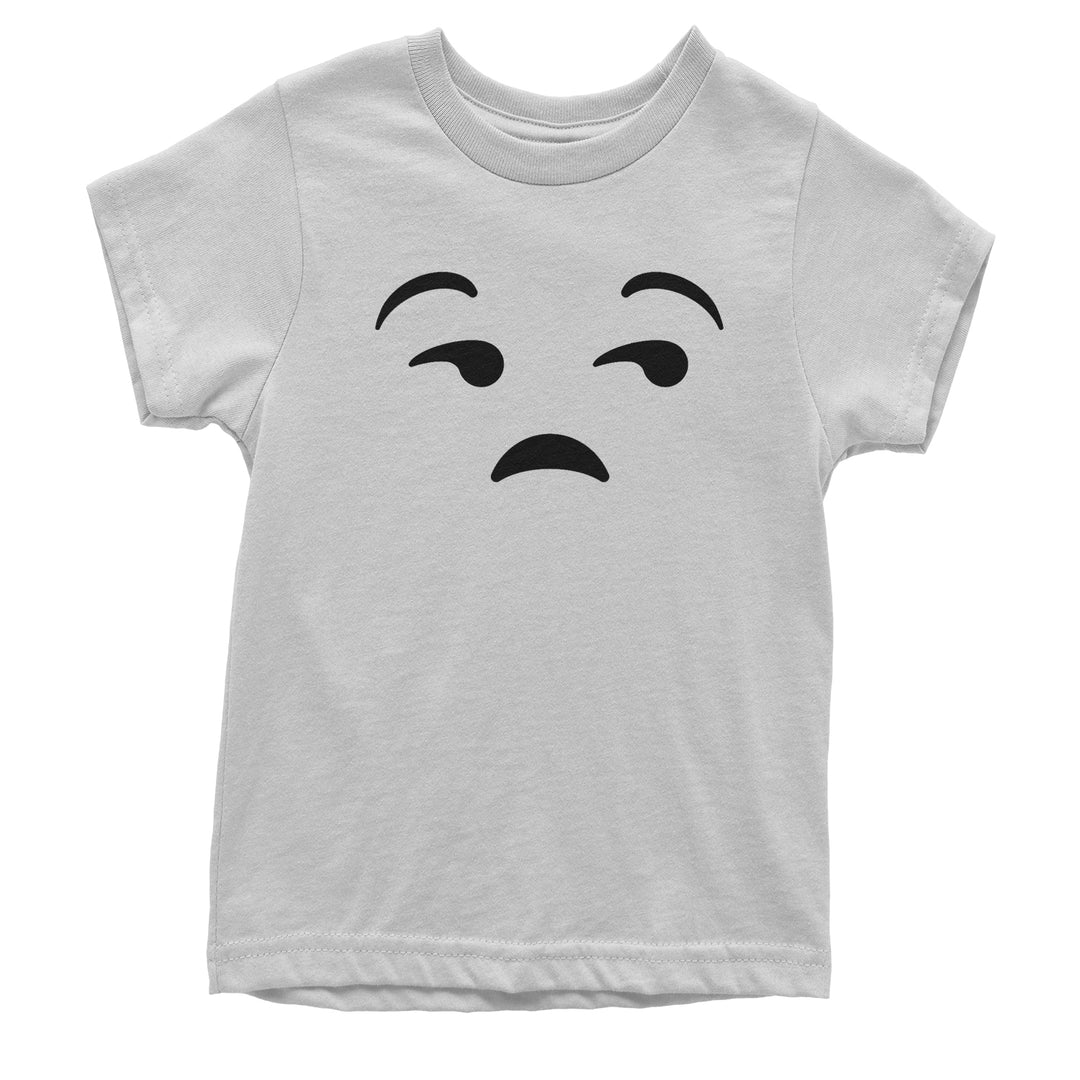 Emoticon Whatever Smile Face Youth T-shirt cosplay, costume, dress, emoji, emote, face, halloween, smiley, up, yellow by Expression Tees