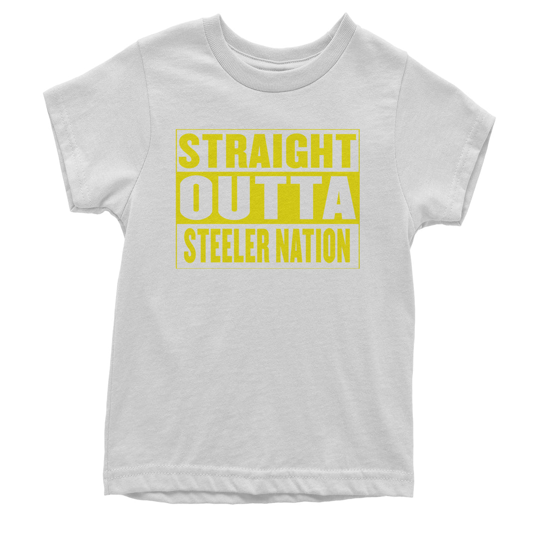 Straight Outta Steeler Nation Football  Youth T-shirt