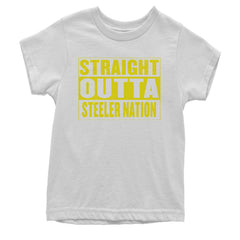 Straight Outta Steeler Nation Football  Youth T-shirt