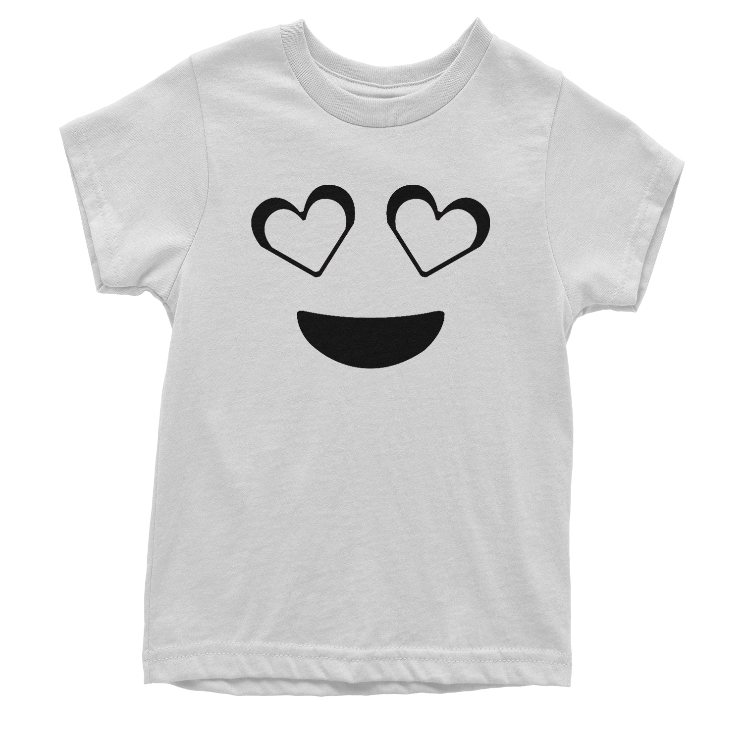 Emoticon Heart Eyes Smile Face Youth T-shirt cosplay, costume, dress, emoji, emote, face, halloween, Smile, up, yellow by Expression Tees