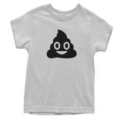 Emoticon Poop Face Smile Face Youth T-shirt cosplay, costume, dress, emoji, emote, face, halloween, smiley, up, yellow by Expression Tees