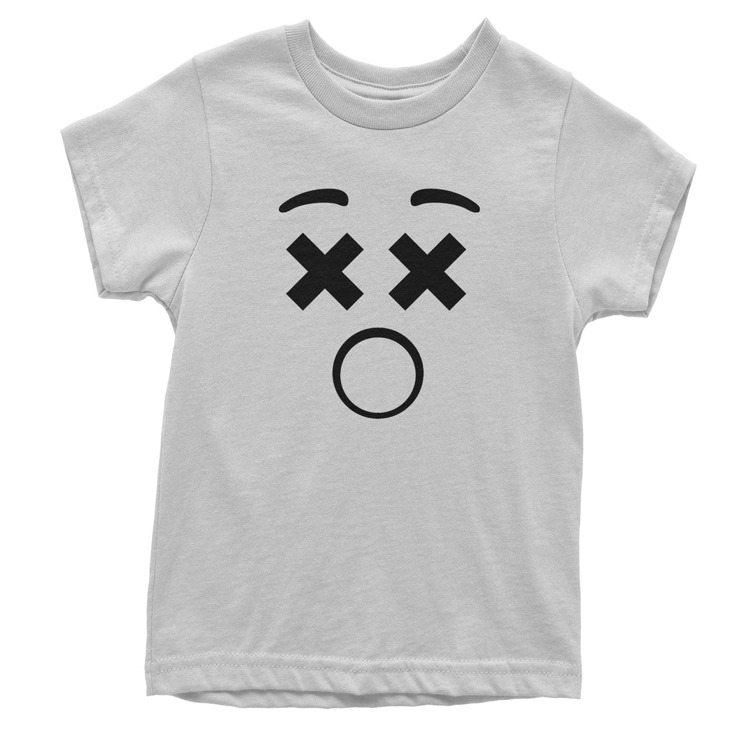 Emoticon XX Eyes Smile Face graphic on Kids' Heavyweight Cotton T-Shirt in Yellow alternate view 7